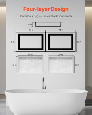 Nicchia per Doccia 40,6 x 61,0 cm Quattro Strati