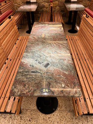 Mesas de restaurante de mármol