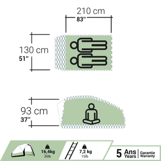 Tienda de campaña para furgoneta Van inflable 2 plazas -