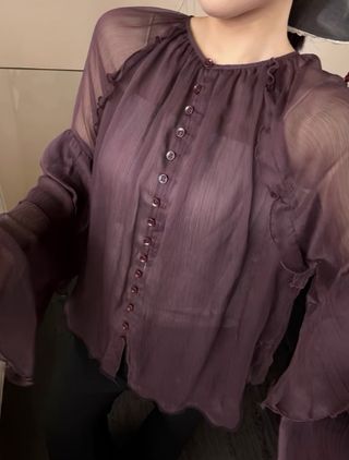 Blusa gasa lujo mujer morada