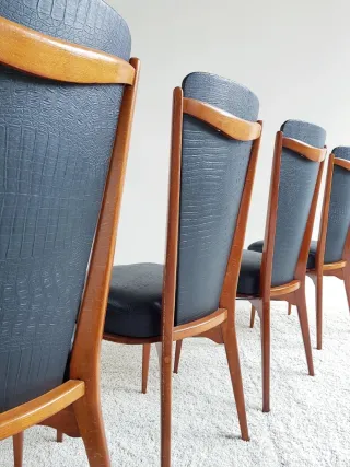 4 Sillas Mid Century. Francia 60s.