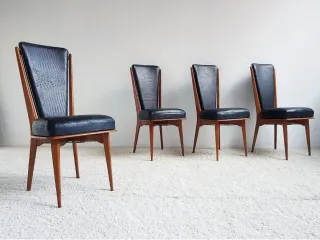 4 Sillas Mid Century. Francia 60s.
