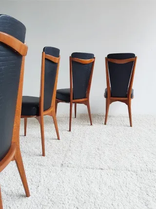 4 Sillas Mid Century. Francia 60s.