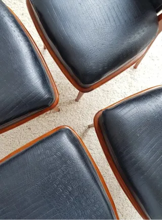 4 Sillas Mid Century. Francia 60s.