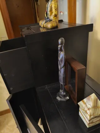 Mueble Escalera Japonés Madera Maciza Negro