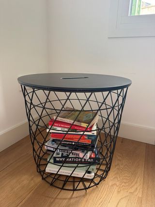 Mesita auxiliar redonda negra