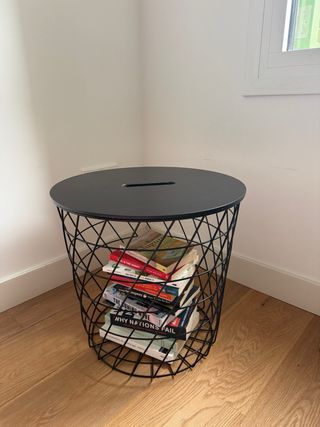 Mesita auxiliar redonda negra