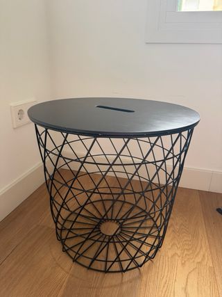 Mesita auxiliar redonda negra