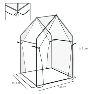 Invernadero Terraza 2 Puertas 90x90x145 cm