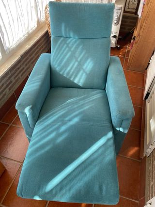 Sillón Relax Tela Azul Manual