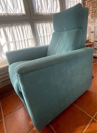 Sillón Relax Tela Azul Manual
