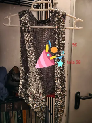 Chaleco Zara lentejuelas talla 38