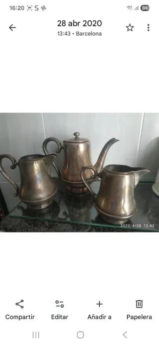 Juego de café de alpaca