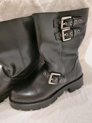 Botines Zara Negros con Hebillas