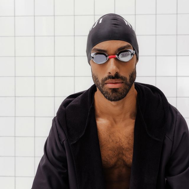 Gafas Suecas Natación Negro-Rojo Cristales Espejo Talla