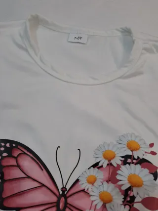 Completo bambina farfalla e fiori 7/8 anni