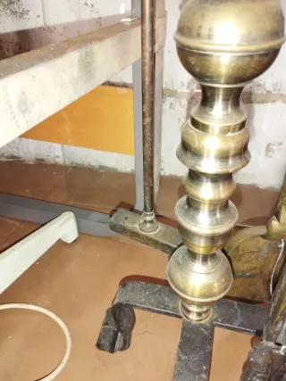 Juego Herramientas Chimenea Metal Dorado Negro