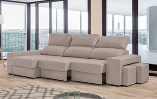 Sofá chaise longue de tela