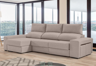 Sofá chaise longue de tela