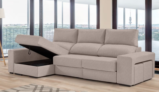 Sofá chaise longue de tela