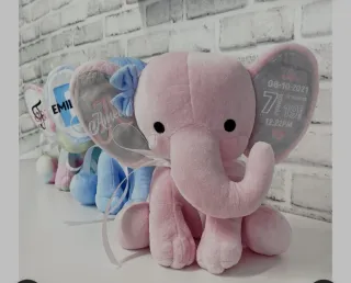 Elefante peluche personalizado bebé bautizo