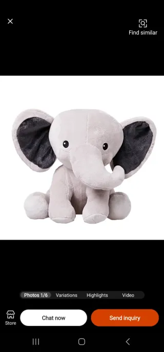 Elefante peluche personalizado bebé bautizo