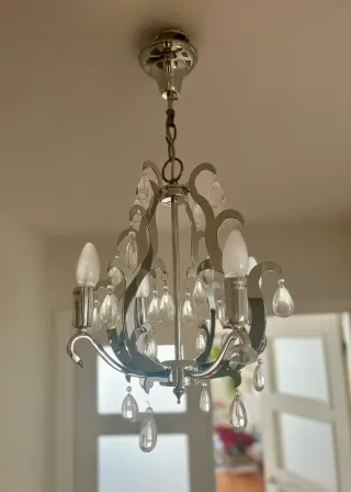 Juego 2 Lámparas de acero y cristal