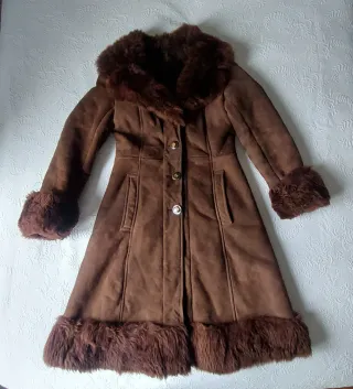 Pelliza retro marrón con pelo