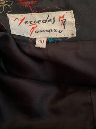 Vestido palabra de honor floral negro talla 40