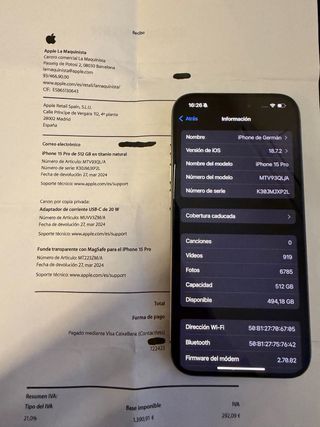 iPhone 15 Pro 512GB Argento