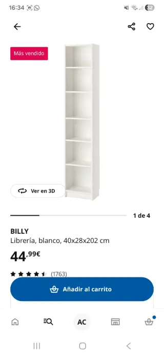 Librería BILLY Ikea Blanca