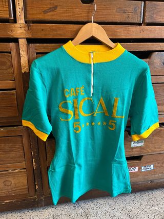 Camisola Sical Vintage Malha Amarela e Verde