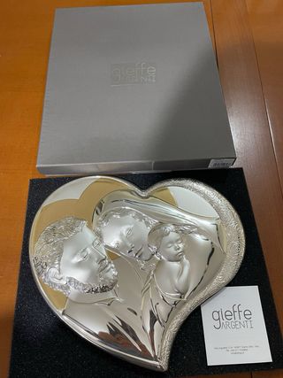 Quadro Sacra Famiglia Cuore Argento Oro