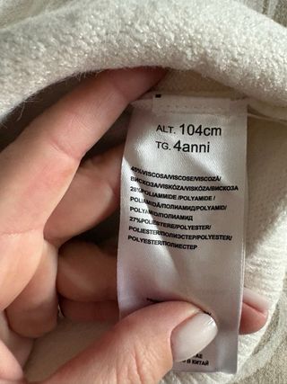 Primigi felpa bimba panna fiori neri 4 anni