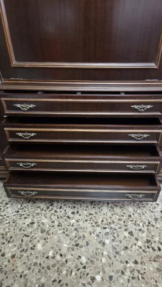 Librería madera y cristal años 60