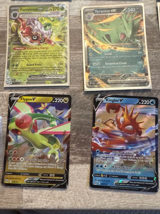 Cartas Pokémon V Pidgeot, Mewtwo, Zamazenta, Dramp