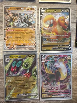 Cartas Pokémon V Pidgeot, Mewtwo, Zamazenta, Dramp