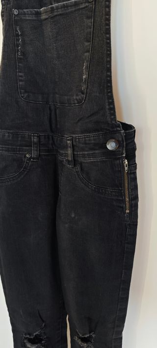 Salopette skinny nera Terranova strappi XS