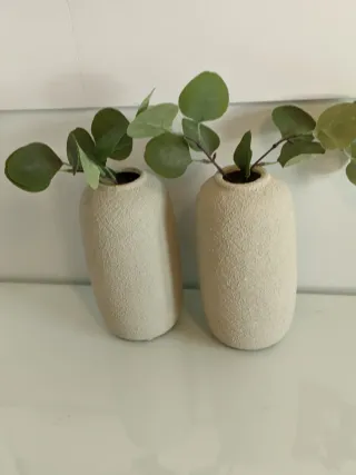 Jarrones decorativos beige cerámica