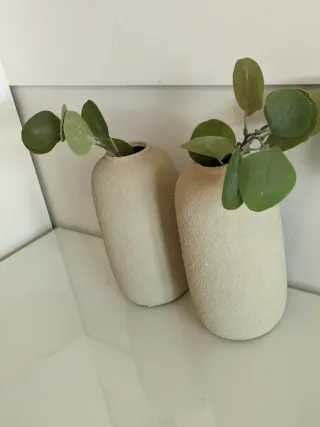 Jarrones decorativos beige cerámica