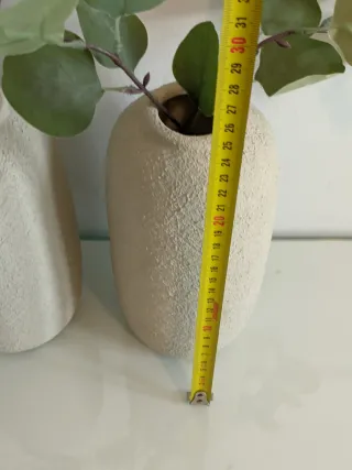 Jarrones decorativos beige cerámica