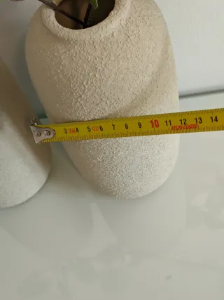 Jarrones decorativos beige cerámica