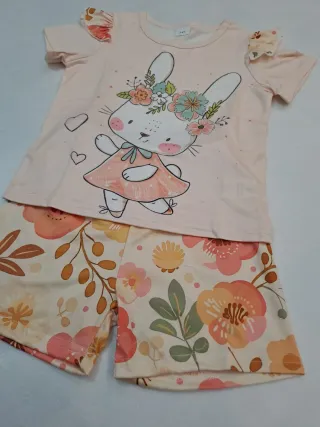 Completo bambina 3/4 anni rosa  arancione