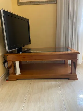Mesa de centro madera y cristal
