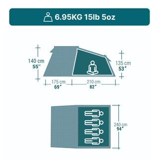 Tienda de campaña familiar 4 Personas Arpenaz Family 4