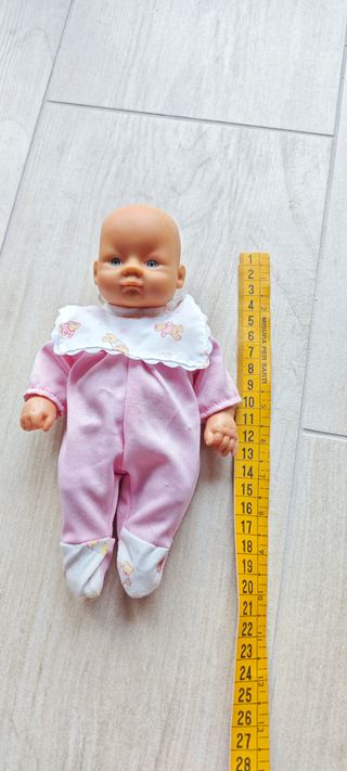 Bambolotto neonata occhi azzurri tutina rosa