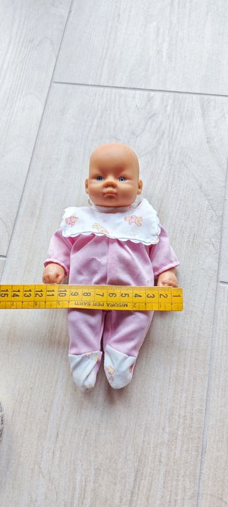 Bambolotto neonata occhi azzurri tutina rosa