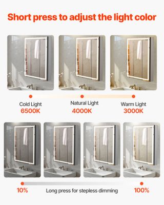 Armadietto per Medicinali Illuminato con Specchio