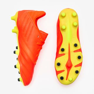 BOTAS DE FÚTBOL NIÑO PIEL CON CORDONES VIRALTO II FG ACID