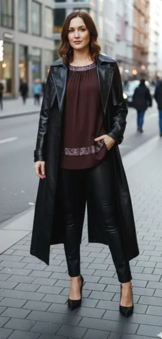 Blusa larga marrón MADE IN ITALY